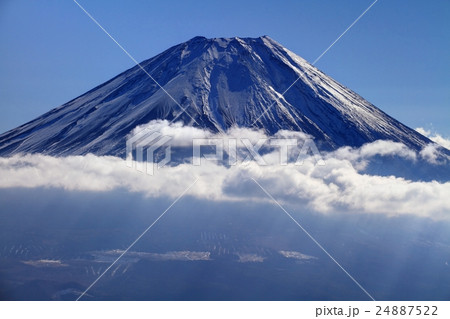 西富士・雨ヶ岳から見る富士山山頂 24887522