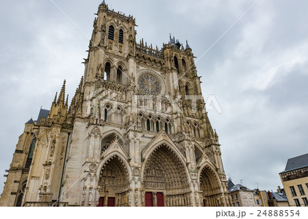 世界遺産 フランス アミアン大聖堂の写真素材