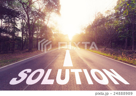 Empty asphalt road and Solution concept. 24888989