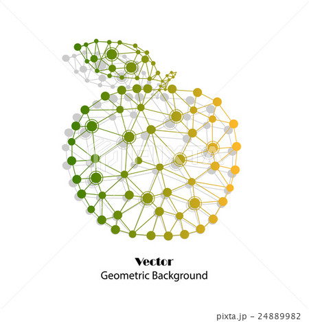 Colorful apple made of connected lines and dots. 24889982