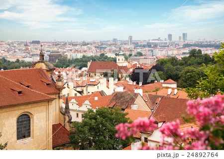 View over historic center of Prague with castle, View over historic center of Prague with castle, 24892764