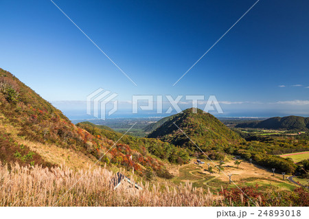 豪円山のろし台からの眺望の写真素材