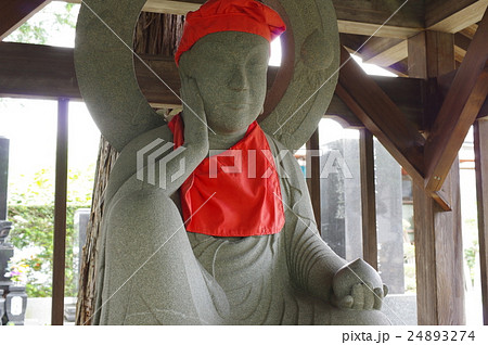 信州の文化財　名工　守屋貞治の石仏　か羅陀山地蔵大菩薩（箕輪町法界寺）　正面半身左横 24893274