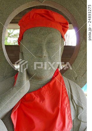 信州の文化財　名工　守屋貞治の石仏　か羅陀山地蔵大菩薩（箕輪町法界寺）　頭部拡大縦 24893275