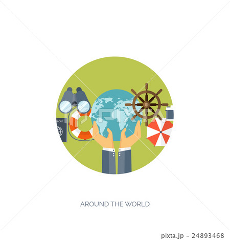 Flat travel background. Summer holidays, vacation 24893468