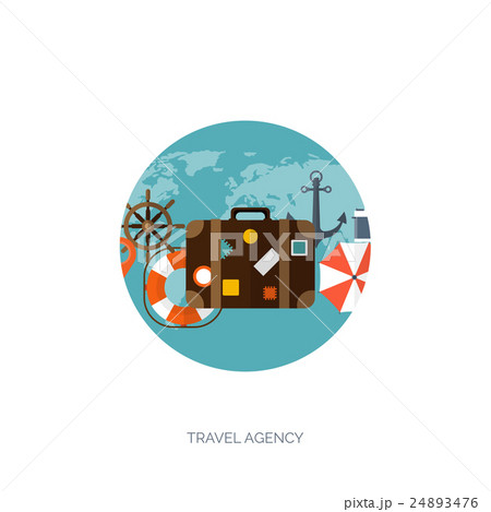 Flat travel background. Summer holidays, vacation 24893476