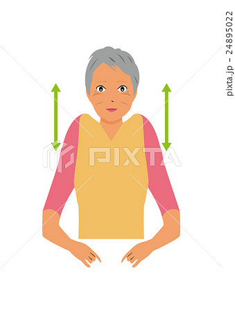 肩こり体操をする女性のイラスト素材