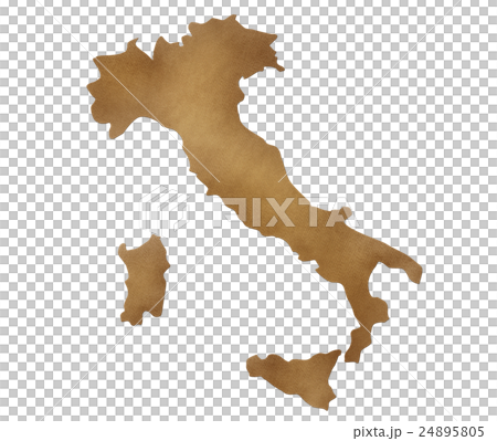 イタリア 地図 シルエットのイラスト素材