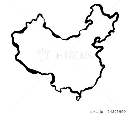 中国 地図 シルエットのイラスト素材