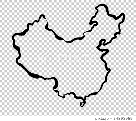 中国 地図 シルエットのイラスト素材