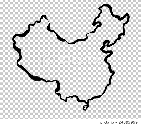 中国 地図 シルエットのイラスト素材