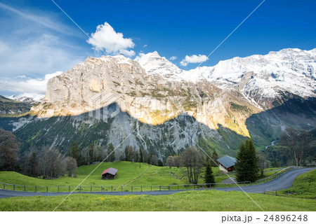 Green fields and stunning view in Switzerland 24896248