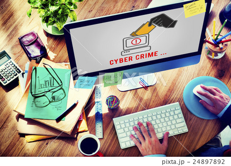 Cyber Attack Crime Fraud Phishing Hacker Security System Concept 24897892