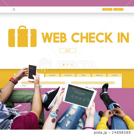 Web Check In Flight Traveling Concept Web Check In Flight Traveling Concept 24898389