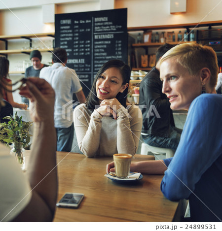 Talking Listening Coffee Meeting Cafe Concept 24899531