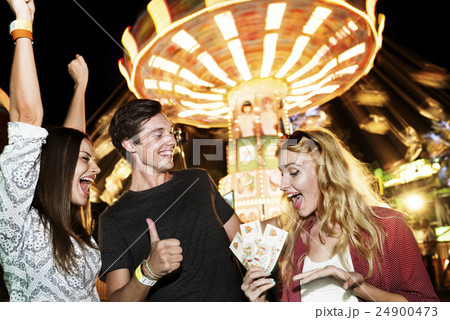 Amusement Park Funfair Festive Playful Happiness Concept 24900473