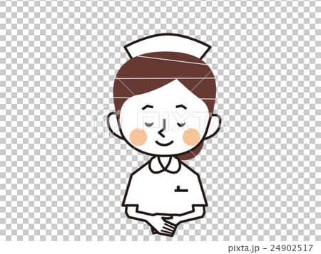 看護師 シンプル バストアップ お辞儀のイラスト素材