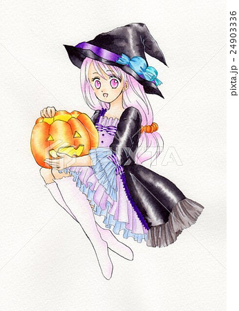 魔女の女の子 ハロウィンのイラスト素材