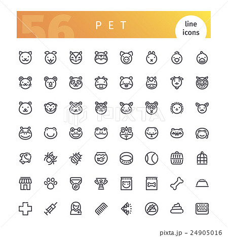 Pet Line Icons Setのイラスト素材 [24905016] - PIXTA