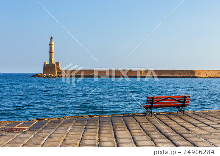 old port and Lighthouse in Chania, Crete, Greece 24906284
