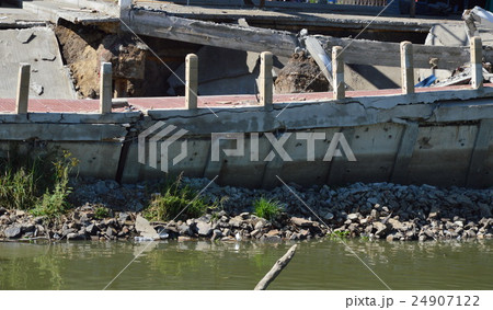 pier near canal collapes from dehydrate pier near canal collapes from dehydrate 24907122