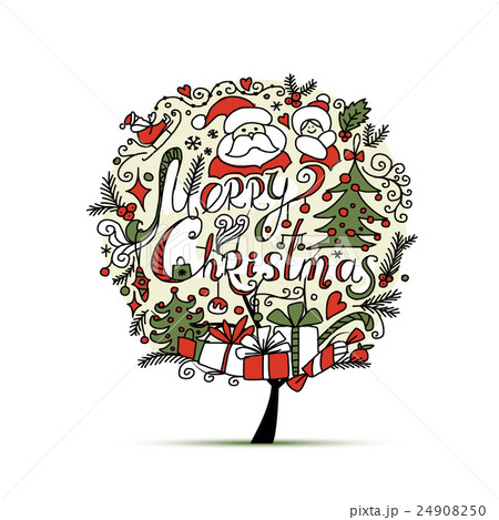Christmas tree, sketch for your design 24908250