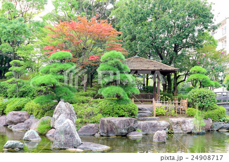 初秋の花畑記念庭園 9月 東京都足立区の写真素材