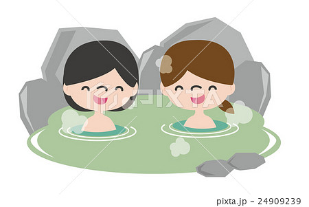 女子旅温泉イラストのイラスト素材 女子旅温泉イラストのイラスト素材