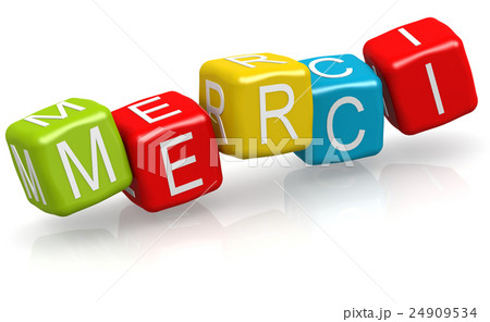 Merci word on the color cube block Merci word on the color cube block 24909534