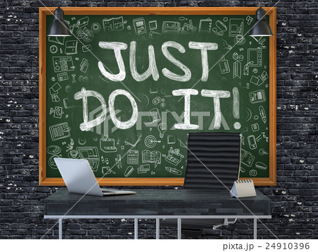 Just Do it on Chalkboard in the Office. 3D. 24910396