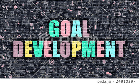 Multicolor Goal Development on Dark Brickwall Multicolor Goal Development on Dark Brickwall 24910397