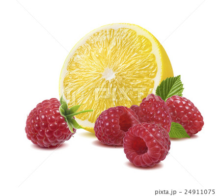 Lemon raspberry isolated on white background Lemon raspberry isolated on white background 24911075