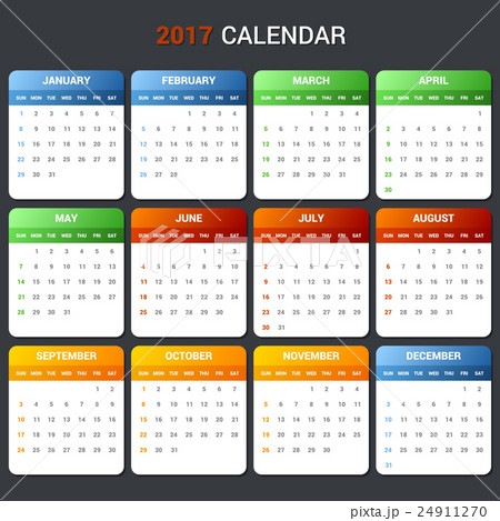 Calendar Template for 2017 year. Vector 24911270