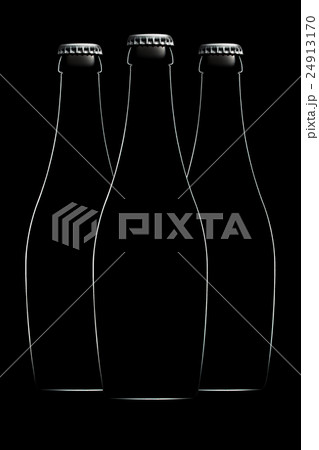 Set of beer bottles isolated on black background Set of beer bottles isolated on black background 24913170