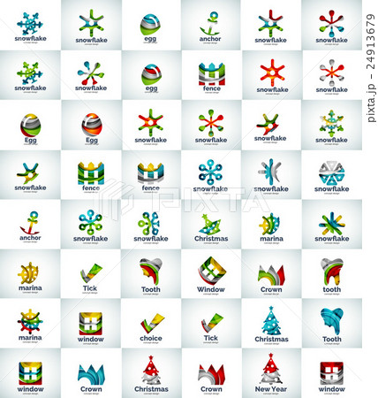 Large collection of abstract geometric logo 24913679