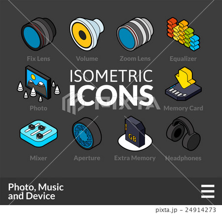 Isometric outline icons set 5 24914273