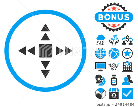 Direction Triangles Flat Vector Icon with Bonus 24914484