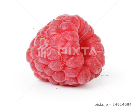 ripe red raspberry isolated on white 24914694