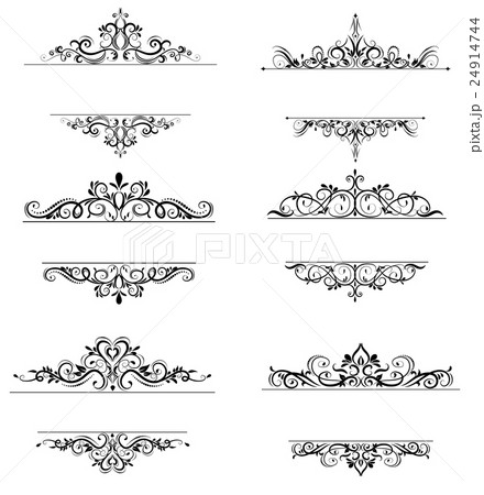 Vintage vector swirl frame set 24914744