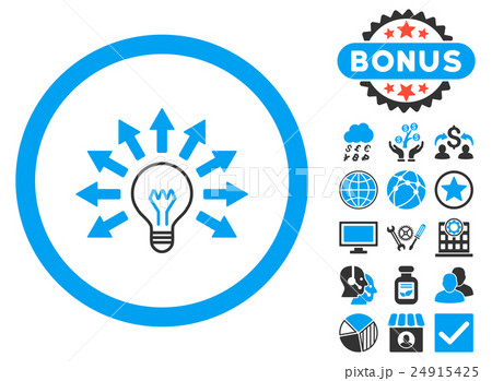 Electric Light Flat Glyph Icon with Bonus 24915425