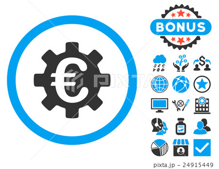 Euro Machinery Flat Glyph Icon with Bonus Euro Machinery Flat Glyph Icon with Bonus 24915449