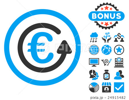 Euro Chargeback Flat Glyph Icon with Bonus Euro Chargeback Flat Glyph Icon with Bonus 24915482