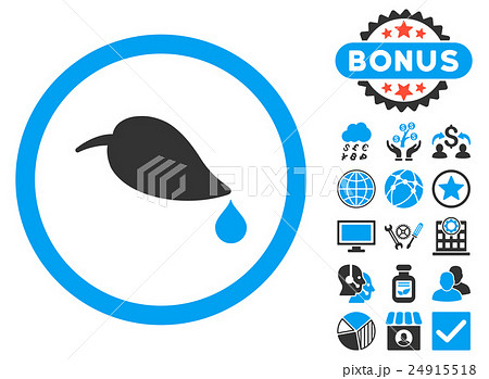 Ecology Leaf Flat Glyph Icon with Bonus 24915518
