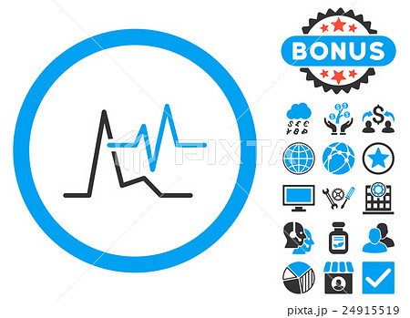 ECG Flat Glyph Icon with Bonus 24915519