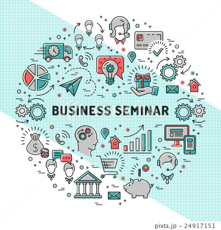 Vector business seminar design templates, line art 24917151