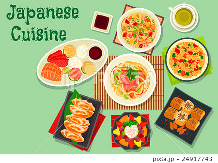 Japanese cuisine dishes icon for menu design 24917743