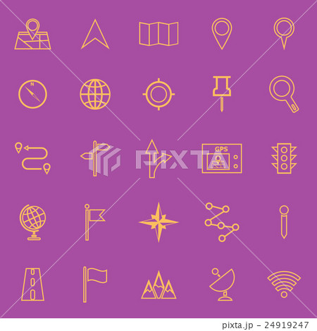 Navigation line color icons on violet background Navigation line color icons on violet background 24919247