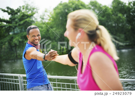 Exercise Outdoos Nature Park Health Tracking Concept 24923079