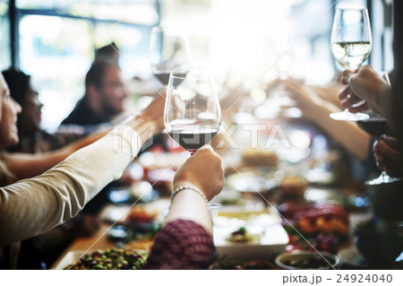 Dinner Dining Wine Cheers Party Concept Dinner Dining Wine Cheers Party Concept 24924040