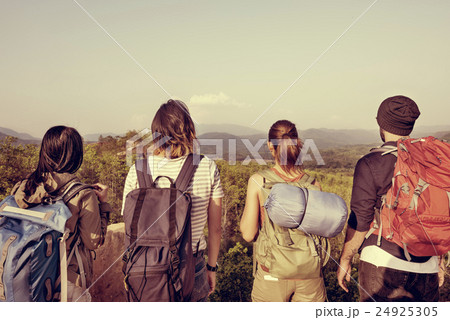 Backpacker Camping Hiking Journey Travel Trek Concept Backpacker Camping Hiking Journey Travel Trek Concept 24925305